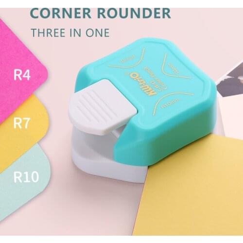 3-in-1 Portable Punch Corner Rounder Corner Trimmer R4/R7/R10mm Round Corner Trimmer Cutter DIY Greeting Card Photo Paper Punch