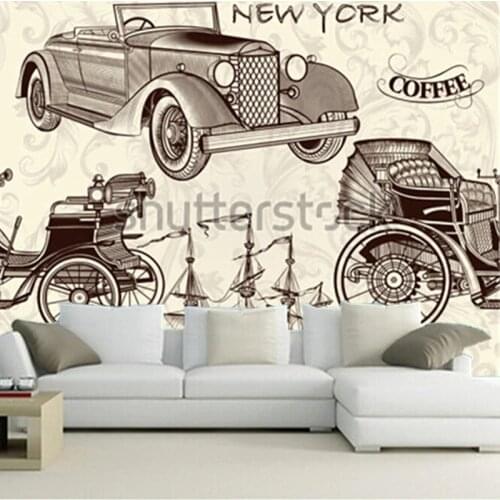 The custom 3D murals,old-fashioned ship and card papel de parede,The coffee shop living room sofa TV wall bedroom wall paper
