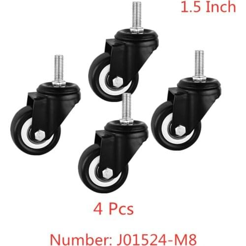 4 Pcs/lot 1.5 Inch Black Gold Drill Screw Double Bearing Universal Wheel M8x25 Mute Furniture Foot
