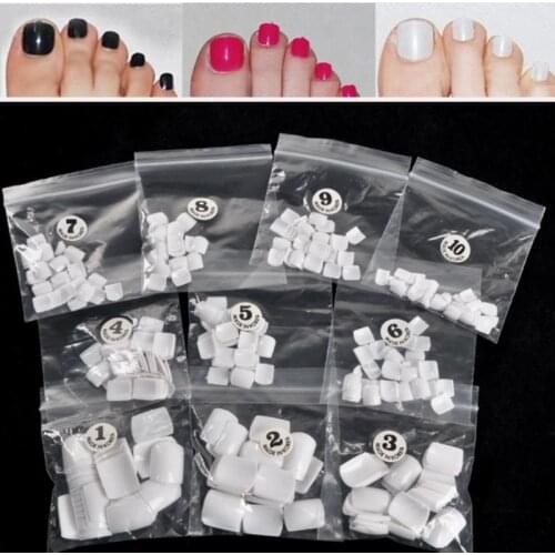 500pcs Fail Feet Toenail DIY Nail Arts White False Feet Toenail Art Artificial Acrylic Makeup Tips Long Lasting