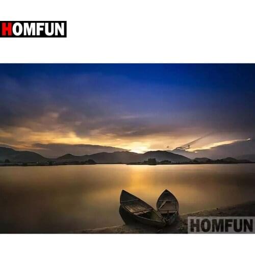 HOMFUN Full Square/Round Drill 5D DIY Diamond Painting "Scenic sunset"Embroidery Cross Stitch 5D Home Decor A16161