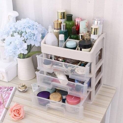 Large Cosmetic Storage Box Transparent Drawer Divider Desktop Storage Rack Dressing Table Cosmetic Case Sundries Storage Case
