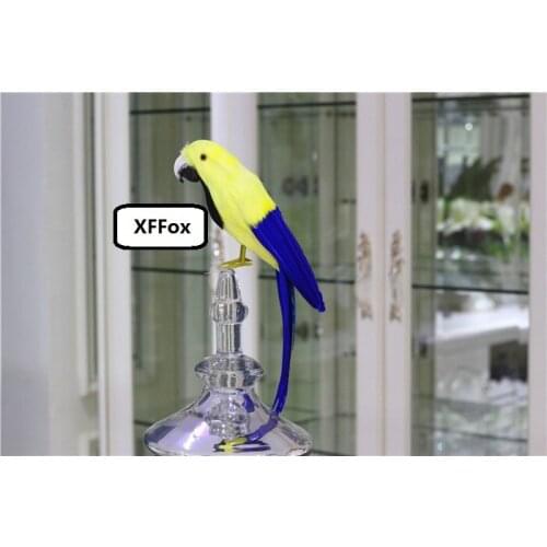 Big new real life yellow&blue parrot model foam&feather parrot bird gift about 40cm xf2600