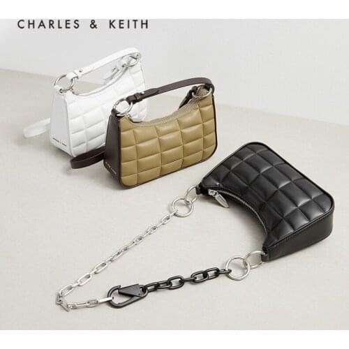 CHARLES&KEITH New Arrival for Autumn 2021 CK2-20270745 Ladies Chain Handbag Single Shoulder Underarm Bag