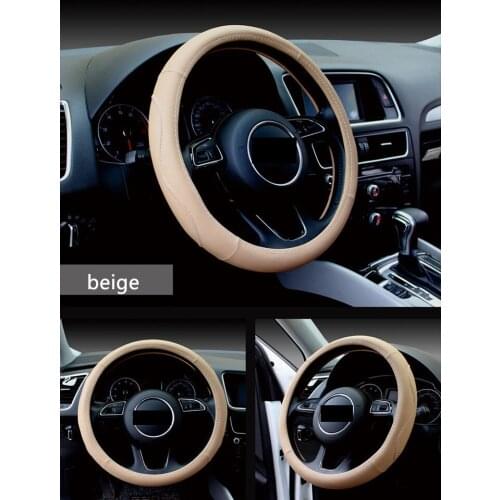 38CM Car Styling Genuine Leather Steering Wheel Cover For Cadillac CTS SRX ATS Lexus RX NX GS CT200H GS300 RX350 RX300 Saab 9-3