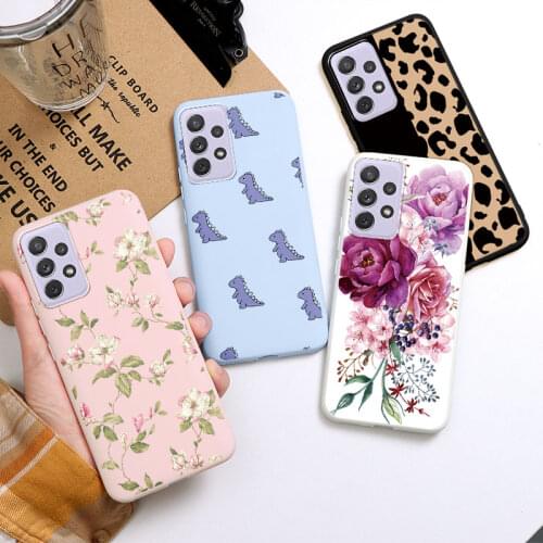 Phone Cases For Samsung Galaxy A72 Case 6.7" Soft Silicone TPU Flower Cover For Samsung Galaxy A72 A 72 4G 5G Bumper Funda Coque