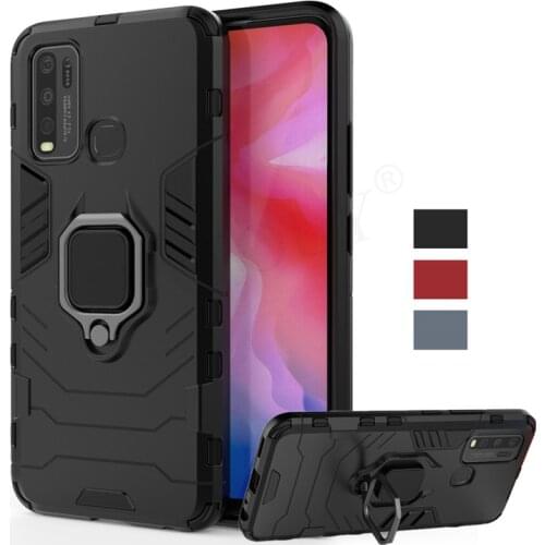 For Vivo Y50 Case Cover For Vivo Y30 Y11 Y17 Y19 Y15 Y12 Magnetic Ring Holder Silicone Armor Phone Bumper Back Case For Vivo Y50