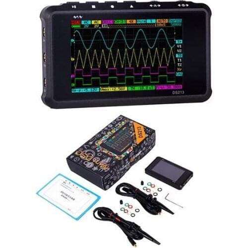 DS213 Mini Portable Digital Oscilloscope USB ARM Nano Osciloscopio 15MHz 4 Channels 100MSa/S ARM Cortex M3 Mini Osciloscope