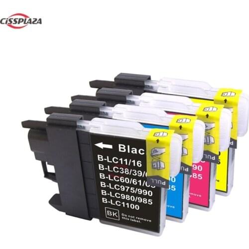 CISSPLAZA 4pcs LC39 LC985 LC60 LC975 compatible ink cartridges for Brother MFC J220 J265W J410 J415W