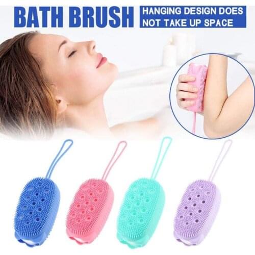 Two-second Foaming Silicone Scrubbing Brush Bath Towels Rubbing Back Mud Peeling Body Massage Shower Cleaning Brush For Kids And