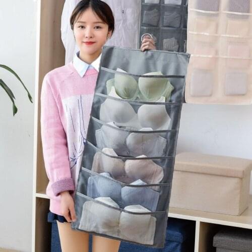 Double-sided Bra Preservation Plastic Underwear Storage Hanging Bag Fabric Wardrobe Dormitory Clothes Socks Hanging Type E11157