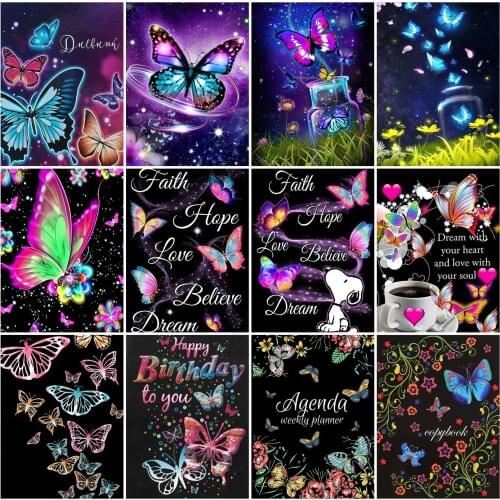 EverShine Diamond Painting Butterfly Picture Rhinestones Diamond Mosaic Cartoon Cross Stitch Needlework Hot Sale Kits Wall Decor