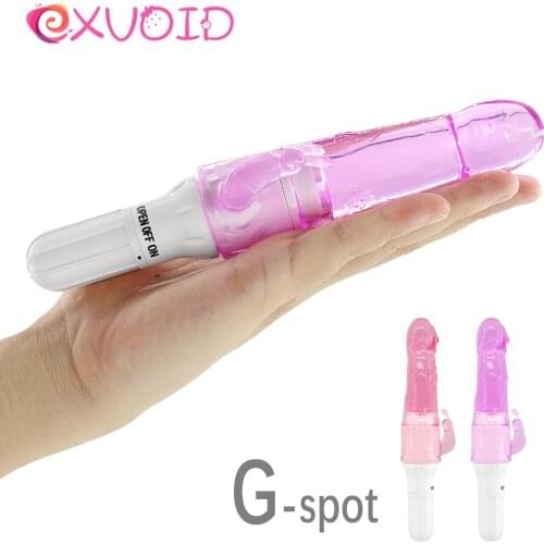 EXVOID Dildo Vibrator Vagina Anus Dilator G-Spot Massager Jelly Anal Plug Rabbit Vibrator Sex Toys for Women AV Stick