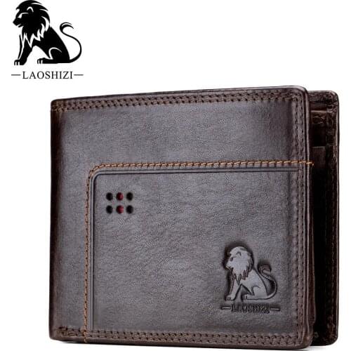 Quality assurance Genuine Leather Mens Wallet Real Cowhide leather Wallets for Man new Short Wallet coin pocket Purses