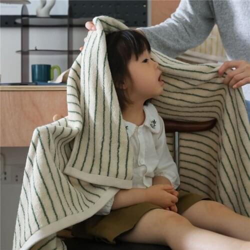 Striped Cotton Bath Towel Soft Face Towels Soft Absorbent Towel for Bathroom Vintage Skinny Face Towel Beach Towels Bath Robe