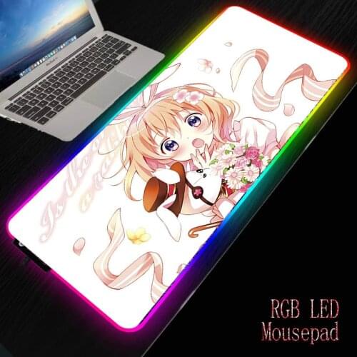XGZ Gochiusa Anime Girl Mouse Pad Large Locking Edge Soft Durable Gaming Mousepad Non-slip Rubber Computer Desk Mat Dropshipping