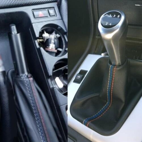 Knob Boot Cover Gear Car Manual Leather Shifter Gaiter Handbrake For BMW 3 Series E36 E46 M3