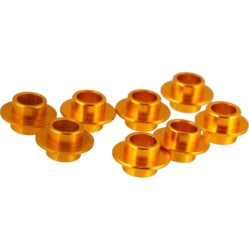 MagiDeal 8 Pcs Aluminum Gold Skating Flying Spacer Bushing Inline Roller Skates Bearing Sleeve Set Roller Skateboard Scooter