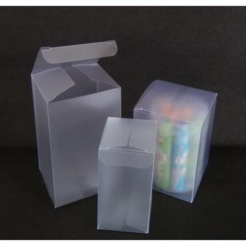 50pcs PVC Frosted Plastic Box Candy Toy Display Craft Gift Boxes for Wedding Party Packaging