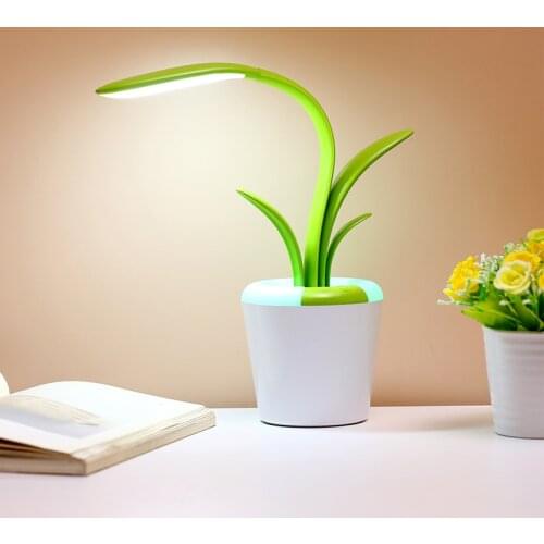 Multifunctional Reading Desk Lamp Bedside Led Night Light Touch USB Rechargeable Dimmable Colorful Deco Flower Lamp Office Study