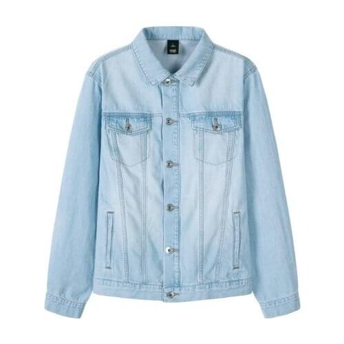 Men Denim Jacket Men Washed Denim Jacket Classic Denim Jacket with Collar for Men Casual Fashion Spring Autumn Clothes