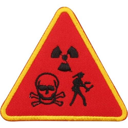 5PCS Danger Warning Patches Skull Badges Patches Embroidery Applique Iron on Transfers for Clothes Apparel Accessories Wholesale