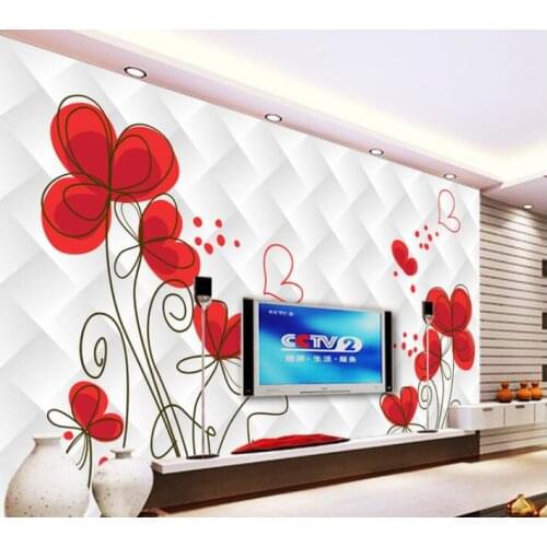 3d wallpaper custom mural non-woven wall sticker The sitting room 3 d TV setting wall flower painting wallpaper for walls 3d