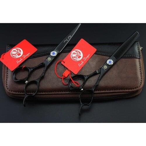 523# 6.0'' Brand Purple Dragon Best Hairdressing Scissors Diamante 440C Barbers Cutting Scissors Thinning Shears Hair Scissors