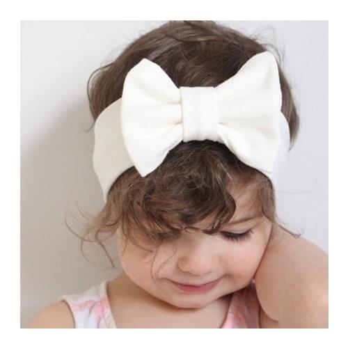 Wholesale 2018 New Baby Bowknot Headband Knitted Cotton Children hair bands Turban Headbands bows bandeau bebe