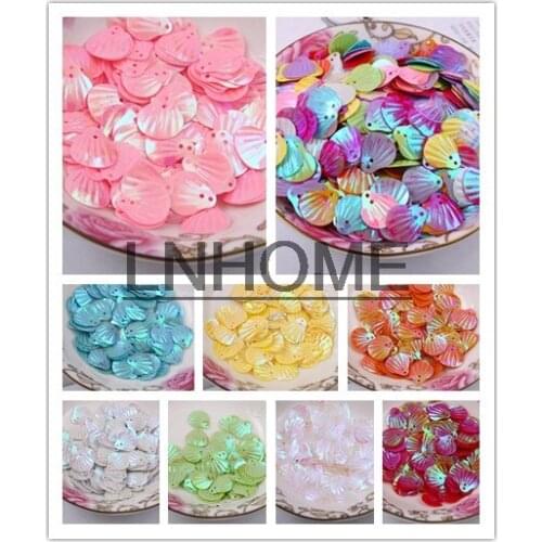 400pcs 18mm Large Shell Sequins Loose PVC Sequins for Crafts Sewing DIY Dance Dress Clothing Accessories 13 AB Plated Colors