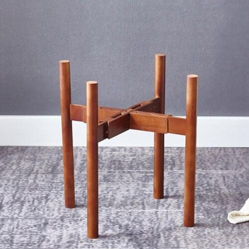 Adjustable Plant Stand, 8 to 12 Inch Bamboo Wood Flower Stand Modern Flower Holder for Indoor and Outdoor Use Planter