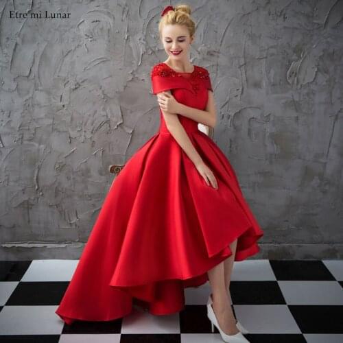 Luxury Evening Dress 2020 Asymmetrical A-line Sweetheart Short Sleeves Prom Formal Dress Evening Gown Robe De Soiree LE40815