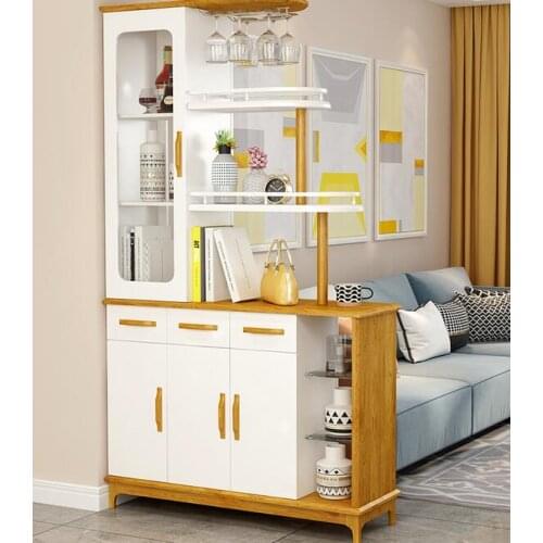 Porch cabinet wine cabinet partition cabinet shoe cabinet integrated simple modern hall cabinet double-sided solid wood screen s