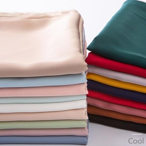 50x150cm Stretch Satin Polyester Chiffon Fabric Summer Simulation Silk Lining for Sewing Skirt Dress Pajama Handmade DIYMaterial
