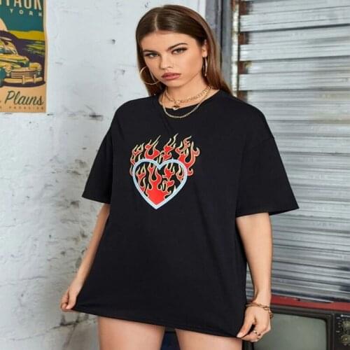 Sunfiz YF Fire Heart Women T Shirt This Snack Funny Tees 80s Vintage T-Shirt Reprint Men Women T Shirt Summer O Neck Cotton Tee