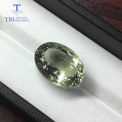 Tbj, 100% Natural big Green amethyst oval 13*18mm birds nest cuting fine loose gemstone for Do It Yourself jewelry