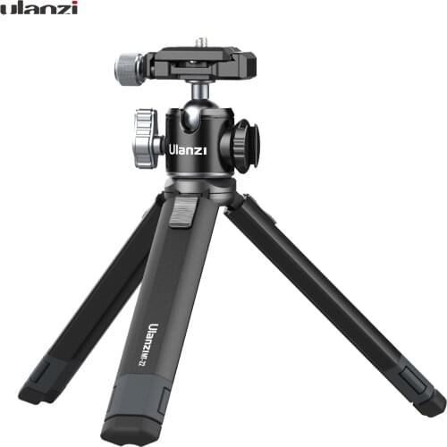 Ulanzi MT-24 Aluminum Alloy Tripod Extendable Tripod Ballhead with Cold Shoe For Mic Light Camera Vlog Set for Smartphone
