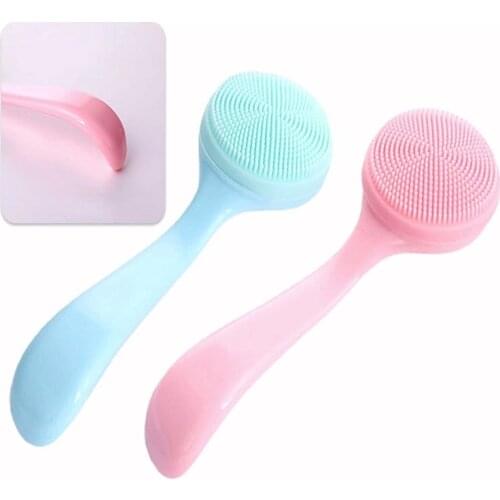 ZhangYuan 1 Pc Soft Silicone Facial Cleansing Brush Home Remove Makeup Blackhead Exfoliating Scrub Portable Manual Beauty Tools