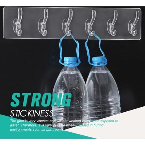 1pc Non-marking Strong Sticking Hook Holder Space-saving Multi-scene Punch-free Kitchen Bathroom Household Strong Sticking Hook