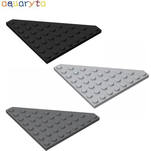 Aquaryta 10pcs Plate Wedge 8x8 Cut Corner Building Blocks Parts Compatible 30504 DIY Creative Educational Toy for Teen and Adult