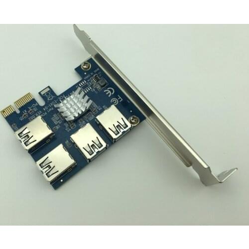 10PCS USB 3.0 4-port Riser Card PCI-Express Host Controller Convert Card Adapter High Speed USB 3.0 Converter for Bitcoin Mining