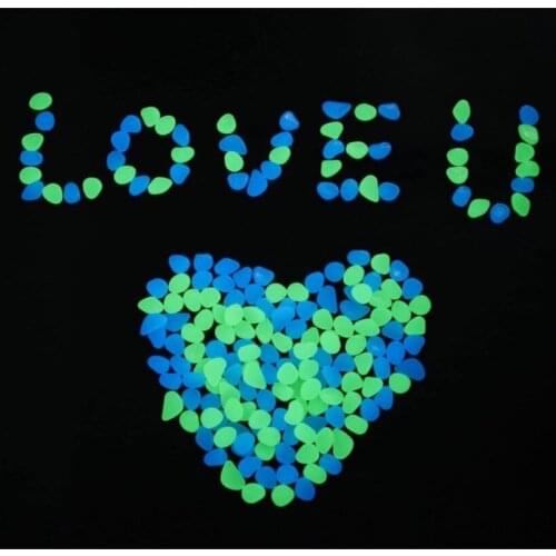 100Pcs Glow In The Dark Luminous Pebbles Stones for Wedding Party Event Supplies Gardening Swimming Pool Bar Decoration Rocks