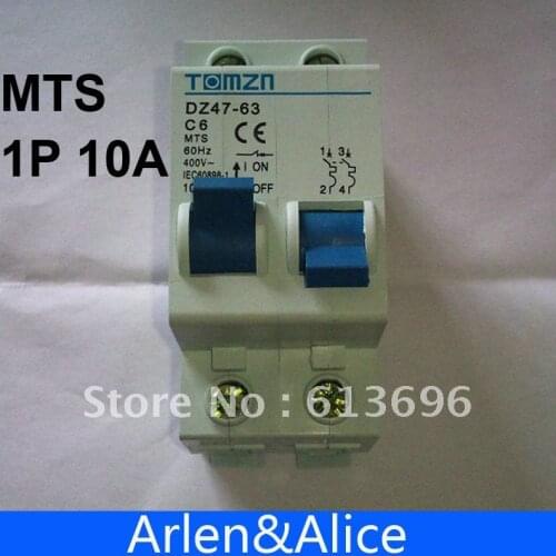 1P 10A MTS Manual transfer switch Circuit breaker MCB 50HZ/60HZ 400