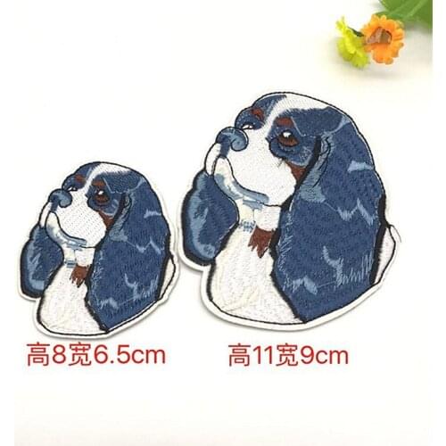 2Pcs/set Bulldog Pet Dog Shar Pei Sew On Patch DIY Embroidered Applique Animal Dogs for Decoration Clothing Accessory