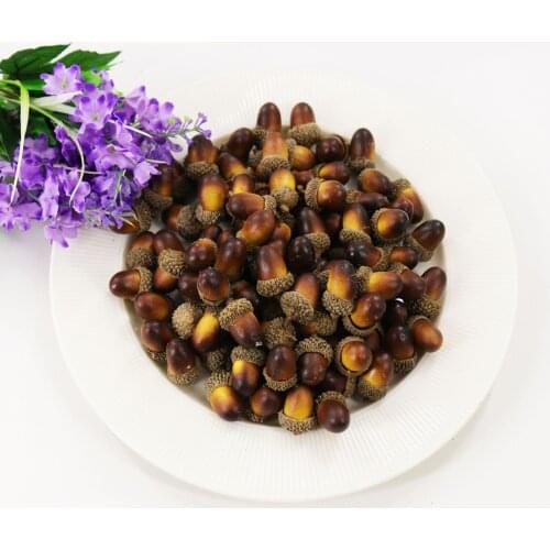 20pcs Artificial Simulation Small Acorn Plant Decoration Fake Fruit Autumn Home Kitchen Decor Photography Props Christmas Decor