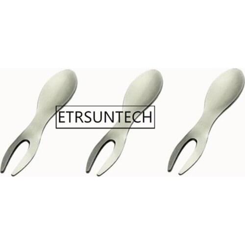 200pcs 6cm Mini Corn Fork Stainless Steel Fruit Salad Fork Ice Cream Dessert Spoon Outdoor Tableware