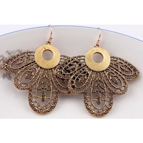 2020 New Vintage Gold Filigree Butterfly Bee Earrings for Women Fashion Jewelry Wholesale