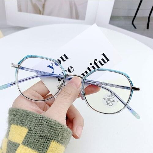 2020 Luxury Blue Light Glasses Round Metal Retro Clear Lens Womens Frames Hyperopia Myopia Prescription Glasses Frame Trendy