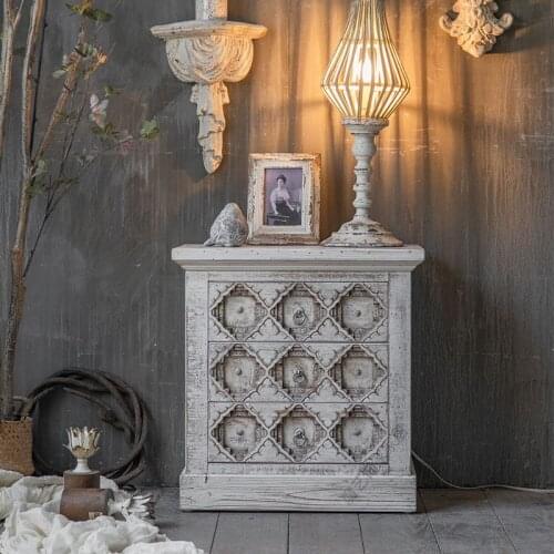 American Country Retro Old Bed and Breakfast Hotel Creative Decoration Chest of Drawers Bedroom Bedside Table Living Room Corner