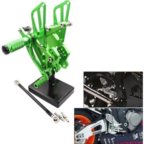 CNC Del Motociclo Pedane Regolabili Posteriori Set Spina Del Piede For Kawasaki ZX10R ZX 10R 2004-2005